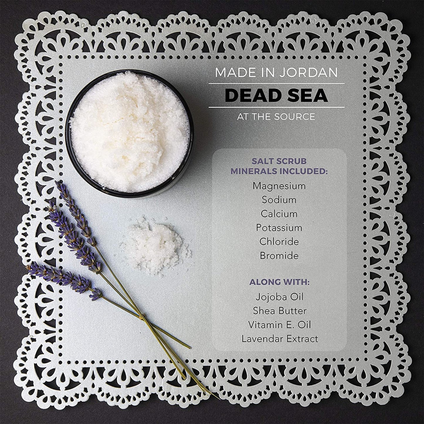 Lavender Dead Sea Salt Scrub - 22oz Skin Exfoliation