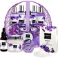 Lavender Deluxe Spa Bath and Body Gift Set in a Purple Candy Dish - Lovery