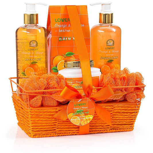 lovery mango body care, Mango Body Care, Orange Mango Bath Set, Citrus Aromatherapy, Gift of Indulgence, Special Occasion Spa Gift, Natural Beauty Products, Exquisite Fragrances, Eco-Friendly Bath Care, Glowing Sunset Bath, Energizing Citrus Mango, Gal's Favorite Scent