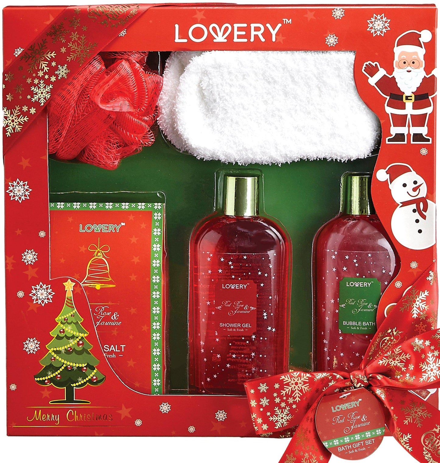 Christmas Gift Home Spa and Bath Sets Red Rose and Jasmine - Lovery.com