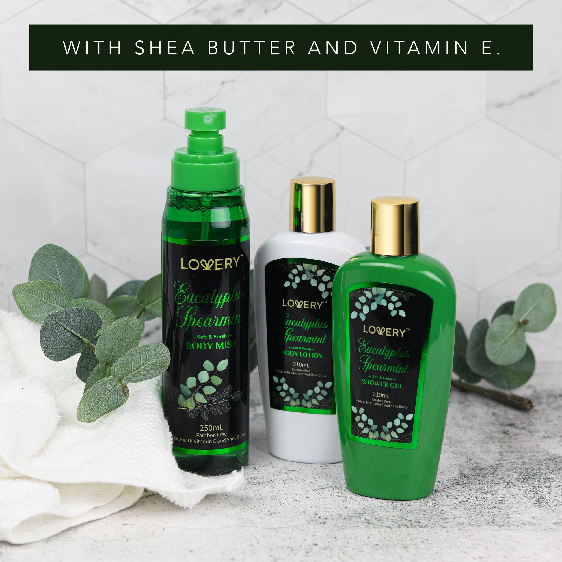 lovery eucalyptus bath, eucalyptus bath, Eucalyptus Bath Kit, Travel Set, All-in-One Beauty Kit, Spa Essentials, Eucalyptus Spearmint bath kit, Bath and Body Cosmetics, All Natural, Vitamin E, Shea Butter, Self-Care Package, Luxurious Scent, Hydrating Skin Care, Gift Bath Set, Elegant Packaging, Perfect Gift, Relaxing Spa Set